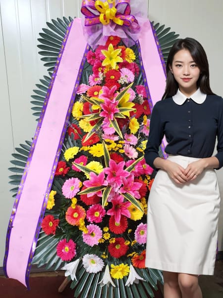 더테라스 웨딩 3단화환 기본형