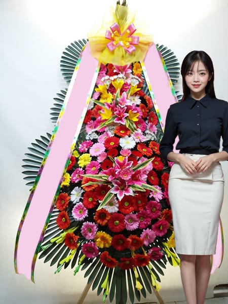 더테라스 웨딩 3단화환 고급형